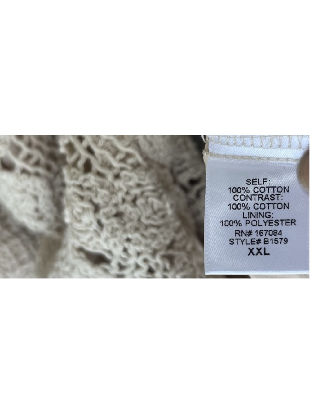 TUCKERNUCK Tan Crochet Collier V Neck Mini Dress Beach Vacation Resort Coastal - Picture 14 of 14